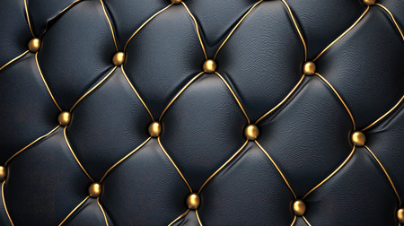 Seamless texture of luxury leather surface with subtle gold trim, ideal for elegant backgrounds. Includes clean copy space. No people.の素材