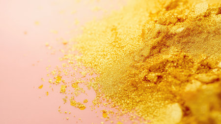 Soft pastel background with gold shimmer dust and natural gradient creating refined and expensive appearanceの素材