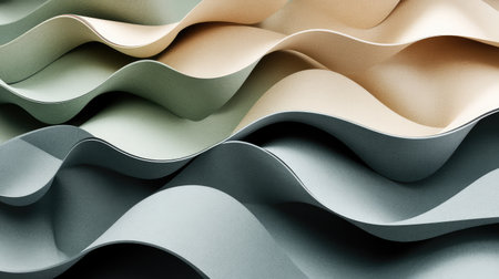 Soft pastel-colored paper arranged in a creative fold pattern on a clean surface, offering a minimalist background with space for textの素材