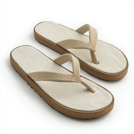 Discover the perfect blend of style and comfort with these beige flip flops, designed for casual outings and summer fun. Ideal for beach days or relaxed home wear.の素材