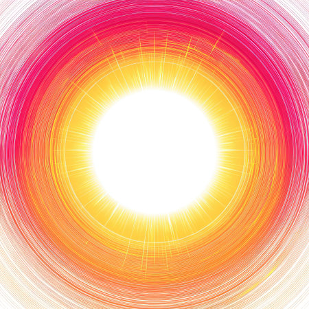 This vibrant abstract background features a bright circular pattern in warm colors, ideal for use in art, design, or creative projects to evoke positivity and joy.の素材
