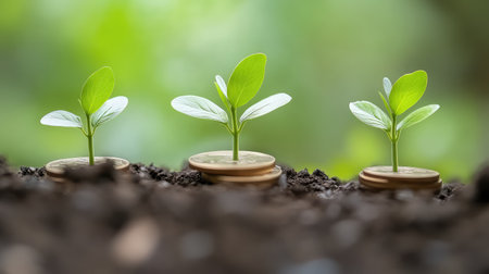 Concept of managing wealth with digital spreadsheets, growth graphs, and investment portfolios, symbolizing organized and strategic financial planning.の素材