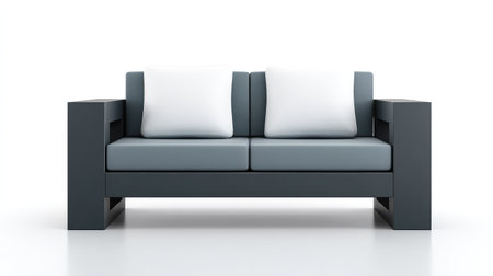 A sleek modern sofa featuring soft cushions, perfect for enhancing any living or workspace with contemporary flair and comfort for lounging or entertaining.の素材