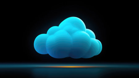 Vivid abstract cloud design with a glowing blue hue, perfect for themes of innovation, technology, and creative visual artistry. Inspiring modern decor and digital concepts.の素材