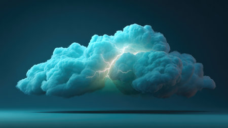 A stunning depiction of a cloud illuminated by lighting, showcasing the beauty of nature's power and creating a captivating visual atmosphere for various uses.の素材