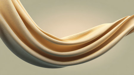 A stunning display of flowing fabric in soft beige tones, showcasing smooth textures and elegant curves, ideal for various creative design and art projects.の素材