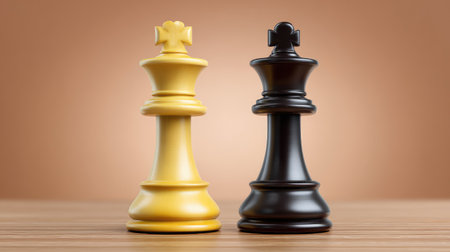 Captivating chess kings in contrasting colors represent the essence of strategy and competition, perfect for exploring themes of intellect and rivalry in modern gaming culture.の素材