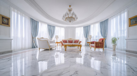 Stunning living room featuring large windows and elegant furnishings, creating a bright and inviting atmosphere ideal for home decor inspiration and design ideas.の素材