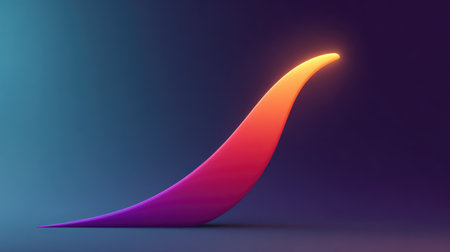 This vibrant abstract artwork features a smooth shape in a gradient of colors, illuminated by soft light, perfect for modern design projects and creative inspiration.の素材