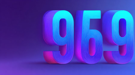 Eye-catching 3D numbers showcasing a vibrant blue and pink gradient with flowing lines. Perfect for modern media projects, digital designs, and creative needs.の素材