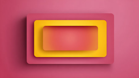 A vibrant and colorful abstract background featuring layered shapes in yellow and pink, perfect for use in modern design projects or creative artwork.の素材