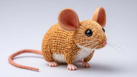 One toy mouse for cats on a white background, detailed texture with open area for designの素材