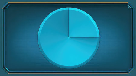 Vibrant blue pie chart set against a sleek futuristic backdrop, symbolizing modern data visualization concepts and analytical insights for reports and presentations.の素材