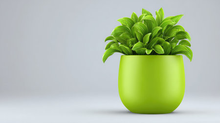 A vibrant green indoor plant in a stylish ceramic pot adds a refreshing touch to modern interiors, enhancing the beauty and tranquility of any space. Perfect for home decor.の素材