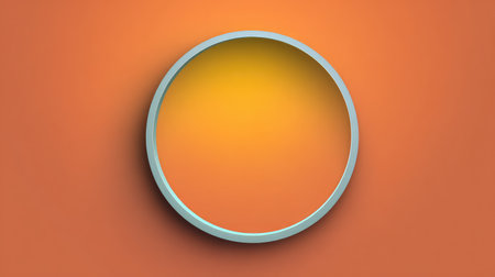 A vibrant and minimalistic circle design sits against an orange backdrop, showcasing a smooth gradient from yellow to orange, perfect for modern art and creative projects.の素材