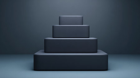 A striking composition featuring black blocks in a stacked arrangement, showcasing minimalist design principles against a neutral background, ideal for modern interior decor.の素材