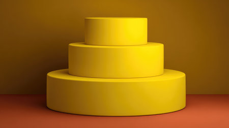 A vibrant and modern arrangement of yellow geometric shapes set against an orange and yellow background, perfect for creative projects and inspiring design concepts.の素材