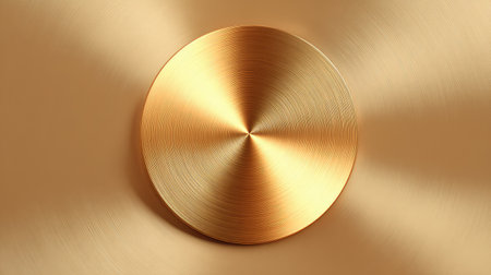 A stunning gold circular plate with a textured surface sits against a warm background, creating an elegant and luxurious visual perfect for modern artistic or interior design applications.の素材