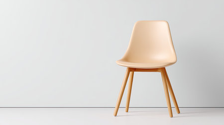 This image features a modern minimalist chair, perfect for adding style to any interior space. Its smooth curves and wooden legs enhance any decor.の素材