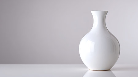 This elegant white ceramic vase features a smooth and minimalist design, perfect for enhancing home decor and providing a tranquil atmosphere.の素材