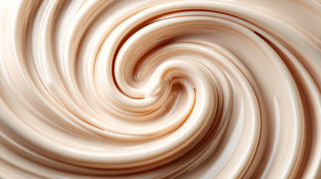 Discover an exquisite swirl of creamy texture in soft beige hues, ideal for enhancing culinary or artistic visuals, suggesting elegance and smooth appeal.の素材