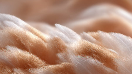 Discover a stunning close-up of soft fur in warm tan and cream tones, highlighting its inviting texture and natural beauty, ideal for tranquil and cozy themes.の素材