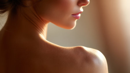 This portrait captures the graceful curve of a womanの素材