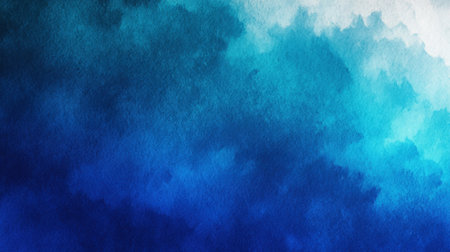 This captivating abstract watercolor background showcases a blend of blue shades with soft gradients and fluid textures, perfect for artistic projects and designs.の素材