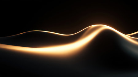 Smooth, flowing curves of light and shadow create a tranquil and abstract atmosphere. Perfect for digital art, backgrounds, and modern design projects.の素材