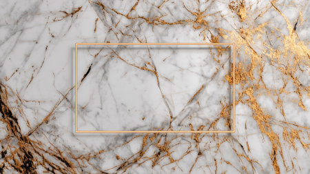 A beautiful white marble background featuring striking golden veins, ideal for luxury projects, elegant designs, and sophisticated presentations with a touch of opulence.の素材