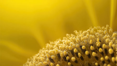 Explore the intricate beauty of nature with this macro image showcasing delicate pollen grains on a vibrant yellow flower, highlighting vivid colors and fine details.の素材