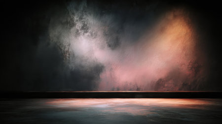This abstract background features soft hues of gray, pink, and orange, creating a tranquil atmosphere perfect for graphic design, presentations, and artistic projects.の素材