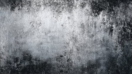 This image features an abstract textured background with a unique blend of dark and light gray tones. The distressed patterns create a visually intriguing surface, perfect for design.の素材