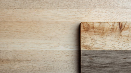 This image showcases a wooden surface featuring a distinct contrast between light and dark textures, perfect for design projects, backgrounds, or culinary uses.の素材