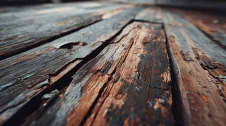 Capture the essence of rustic charm with this detailed image of a weathered wooden plank floor. Perfect for backgrounds or design inspiration, this rich texture conveys the beauty of natural materials.の素材