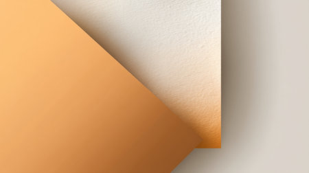 This artistic image showcases an abstract geometric composition with overlapping shades of orange and cream, emphasizing soft textures and gradients that evoke tranquility.の素材