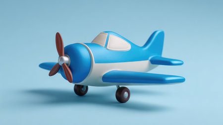This charming toy airplane model in vibrant blue is perfect for children's playrooms, adding a playful touch to decor and inspiring imaginative adventures in flight.の素材