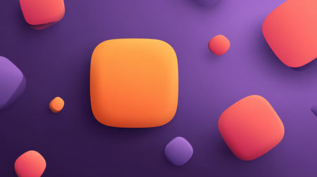 A captivating collection of colorful abstract shapes on a purple background, perfect for modern designs, wallpapers, and digital art. Explore creativity and vibrance.の素材