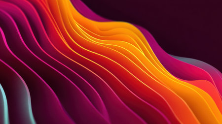 Dynamic abstract image of flowing waves in vivid gradients, creating a vibrant backdrop perfect for modern design projects and artistic presentations.の素材
