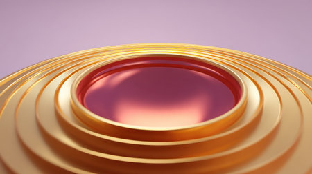 This visually striking image features concentric golden ripples surrounding a central circular void, creating an engaging and elegant abstract design. Perfect for modern projects.の素材