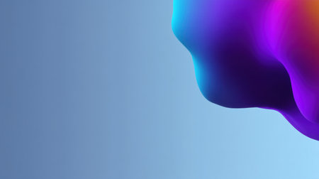 This image features an abstract colorful fluid shape merging into a soft gradient background, perfect for enhancing artistic projects or modern digital designs.の素材