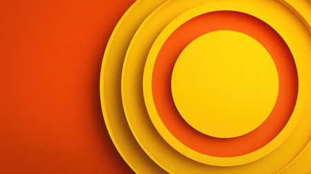 Discover a striking abstract background featuring vibrant yellow and orange circular shapes. Perfect for modern design projects, this image brings energy and creativity.の素材