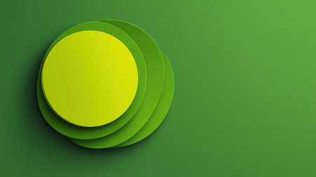 Explore a captivating abstract design featuring nested circular shapes in vibrant green hues, perfect for modern projects or eco-friendly themes.の素材