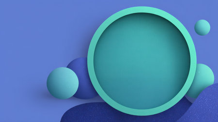 This image features a collection of abstract shapes in vibrant blue, green, and teal, perfect for modern design projects, backgrounds, or creative inspiration.の素材