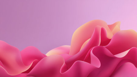 Immerse in a world of soft and flowing abstract pink waves set against a gentle purple background, perfect for creative projects seeking beauty and elegance.の素材