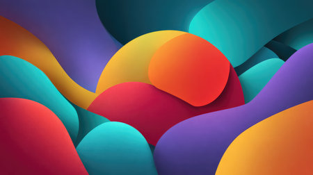 An engaging abstract image featuring a blend of vibrant colors and flowing shapes, perfect for enhancing creative projects or adding a modern touch to any design.の素材