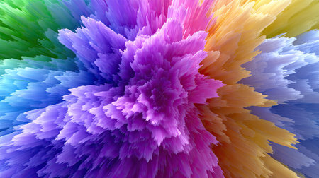 This mesmerizing abstract artwork features an explosion of vibrant colors and intricate textures, creating a stunning visual experience for digital art enthusiasts.の素材