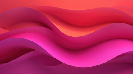 This vibrant and colorful abstract image features smooth waves in shades of pink and red, creating a dynamic and modern background perfect for design projects.の素材