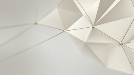 Discover a unique abstract geometric background featuring interconnected triangular shapes and soft lighting, ideal for modern design themes and creative projects.の素材