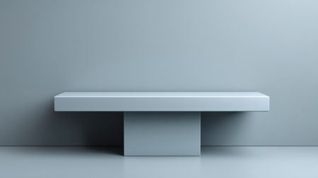 This image showcases a minimalist modern bench set against a soft gray wall, emphasizing clean lines and a calming aesthetic suitable for various indoor environments.の素材